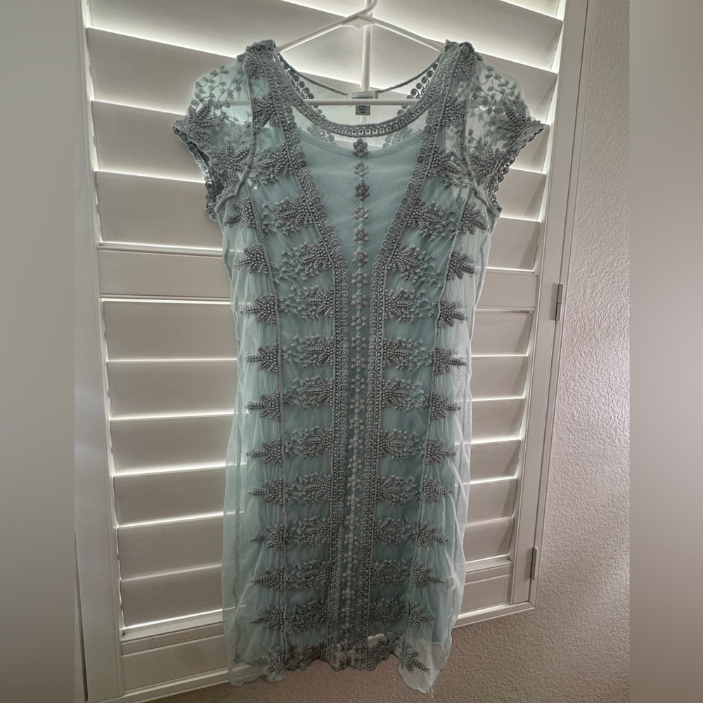 Sundance Mist Dreams Lace Overlay Mini Dress